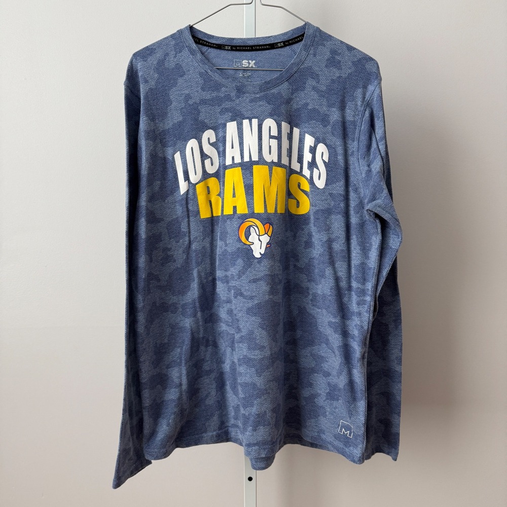 MSX by Michael‎ Strahan Los Angeles Rams sz L Large Blue Camo Shirt Athleisure